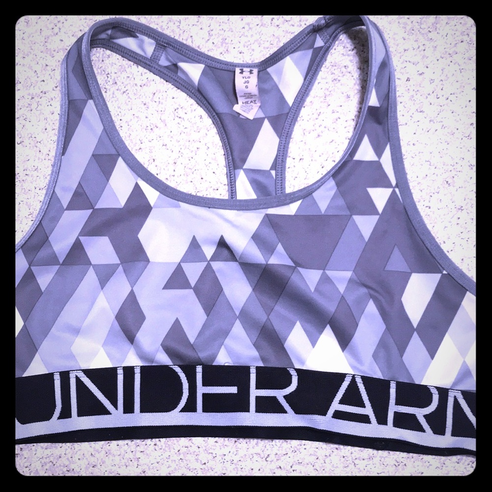 Grey under-armor sports bra